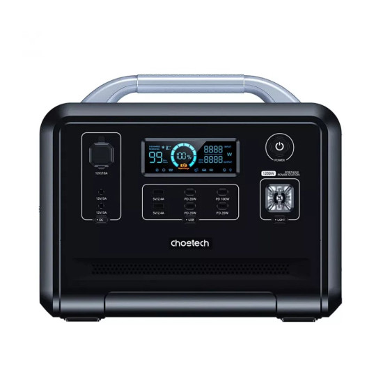 Купити Зарядна станція  Choetech 1200W Type-C/USB/DC/AC black у Києві - фото №1